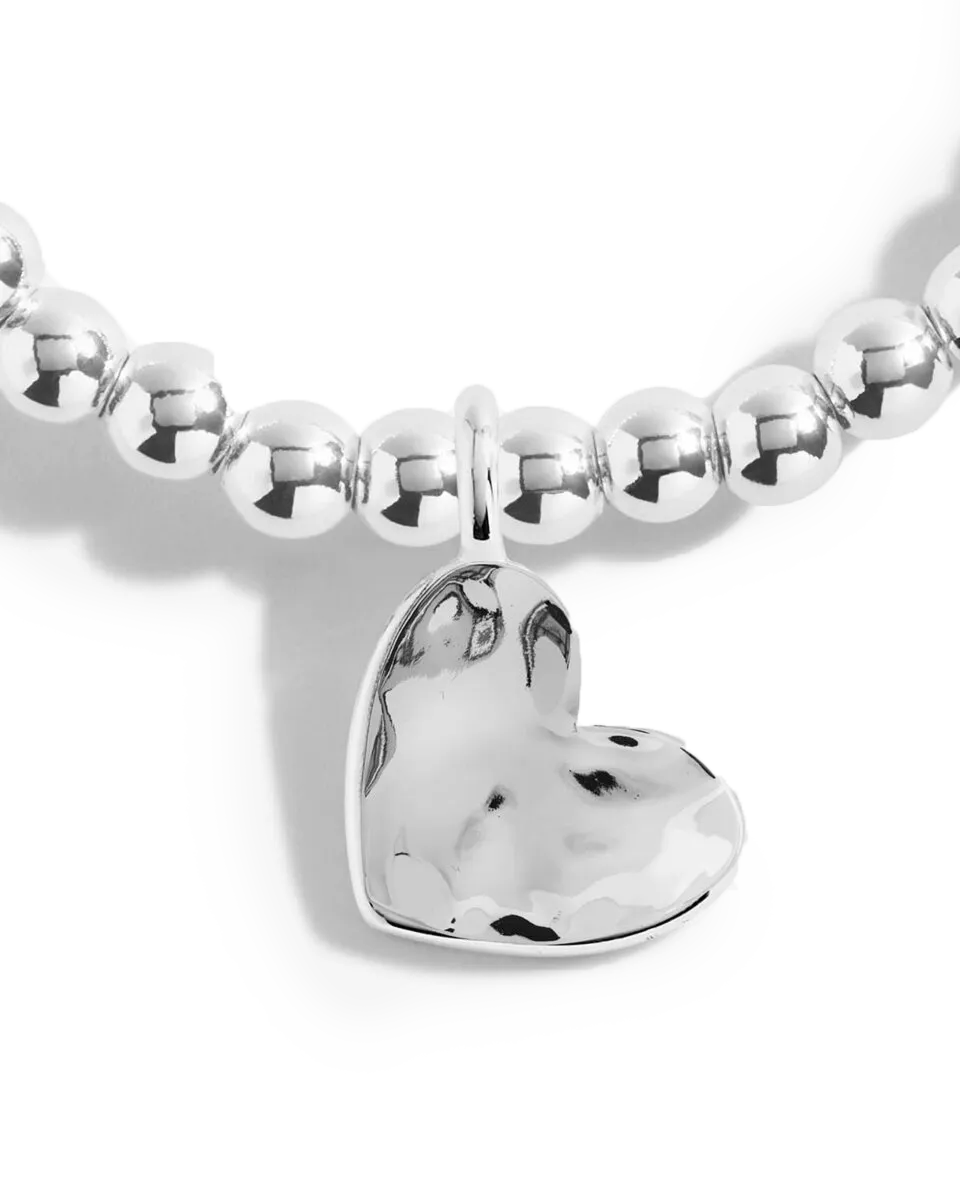 Hammered Heart Anklet in Silver