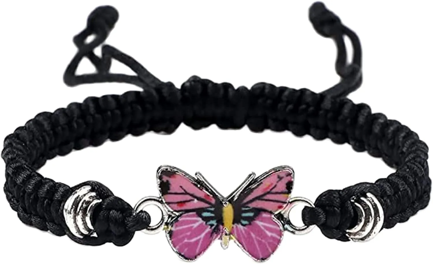 Handmade Woven Cute Colorful Butterfly Adjustable Braided Rope String Bracelets Matching Friendship Couple Sweet Bangle Jewelry for Women Men