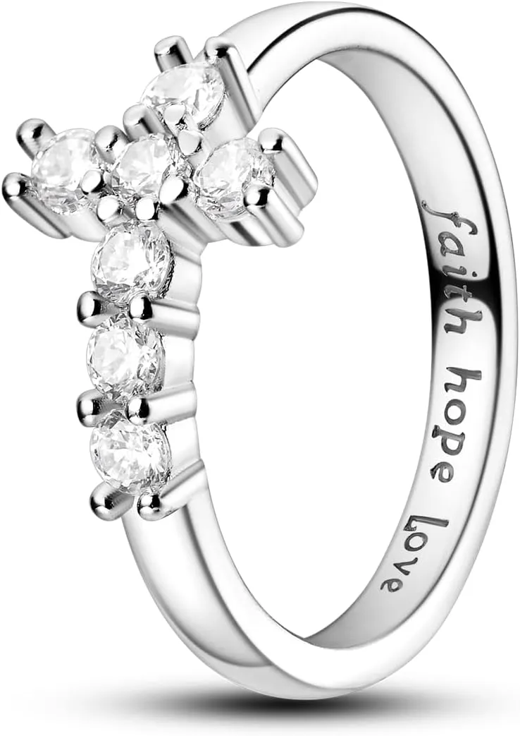 Hapour 925 Sterling Silver Rings for Women, Eternity Stacking Ring CZ Heart Cross Wedding Anniversary Promise Engagement Statement Ring, Animal Cat Flower Bee Daisy Ring Birthday Xmas Gift for Her