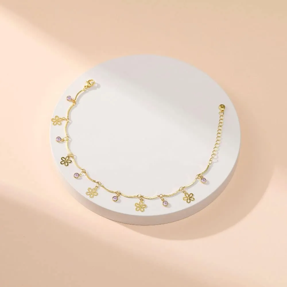 HEYu Dainty 14K Gold Plated Evil Eye Anklets Evil Eye/Four-Leaf Clover/Star/Cross/Leaves/Sun Charm Anklet Turkey Lucky Protection Jewelry