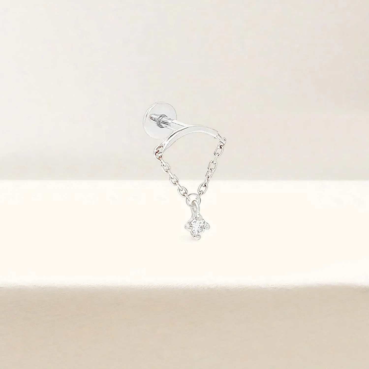 Hidden Helix Earring Dangle Threadless Flat Back Earrings for Women Helix Piercing Jewelry Hypoallergenic Cartilage Earring for Multiple Piercing Small Flatback Stud Earrings Womens Gifts for Christmas