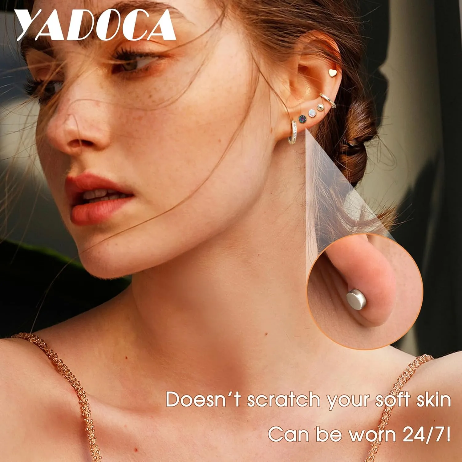 Hypoallergenic Surgical Steel Earrings for Sensitive Ears - Flat Back Stud Earrings for Women Men - Cubic Zirconia Opal Stud Hoop - 20G Flatback Cartilage Earring Sets for Multiple Piercing 13Pairs
