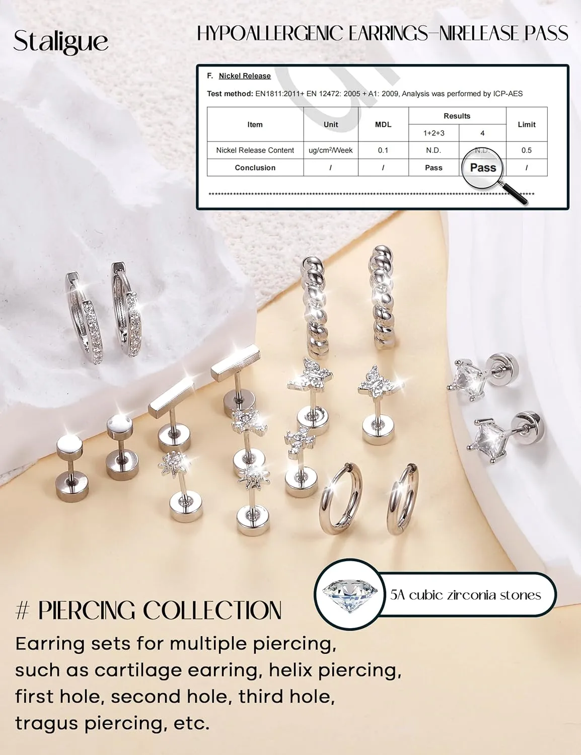 Hypoallergenic Surgical Steel Flat Back Earrings for Women Trendy 14K Gold Cartilage Earring Helix Conch Tragus Piercing Jewelry Earring Stacks Small Hoop Flatback Earrings Sets for Multiple Piercing