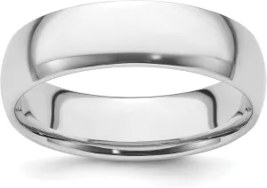 IceCarats Platinum 6mm Comfort Fit Plain Classic Wedding Band Ring