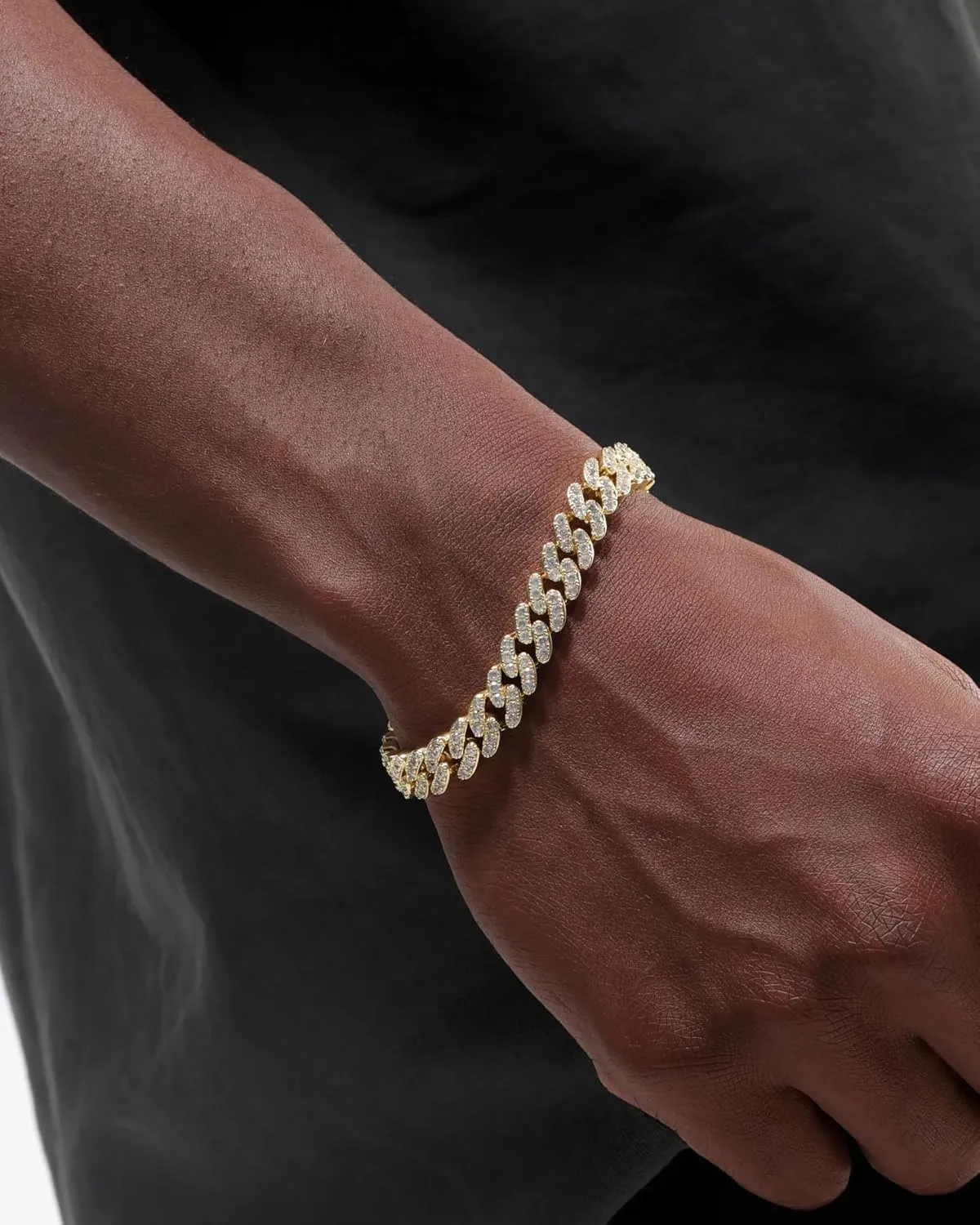 Iced Classic Spring Clasps 9mm Cuban Link Chain Necklace/Bracelet, Everlasting Shine 14k Gold/Silver Plated Diamond Choker, Prong-Setting 5A Cubic Zirconia Hip Hop Jewelry For Men Women with Gift Box