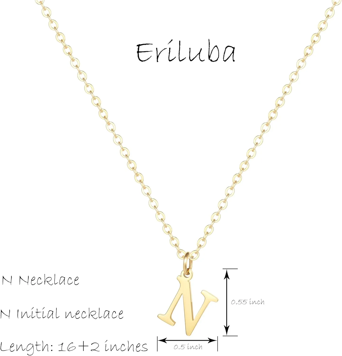 Initial Necklace,18K Gold Plated Letter Necklace,A-Z Pendant Necklace for Women