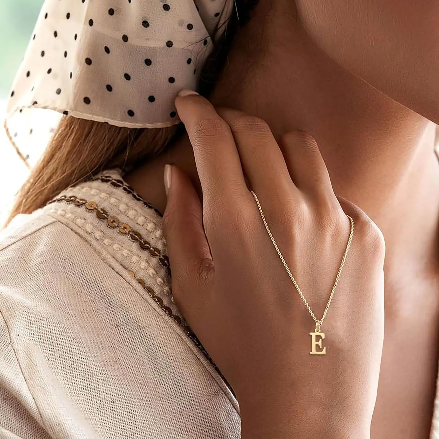 Initial Necklace,18K Gold Plated Letter Necklace,A-Z Pendant Necklace for Women