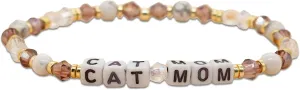 Inspired Beaded Stretch Bracelets for Women Cute Family Lover Letter Crystal Pink Blue Beads Stackable Bracelet