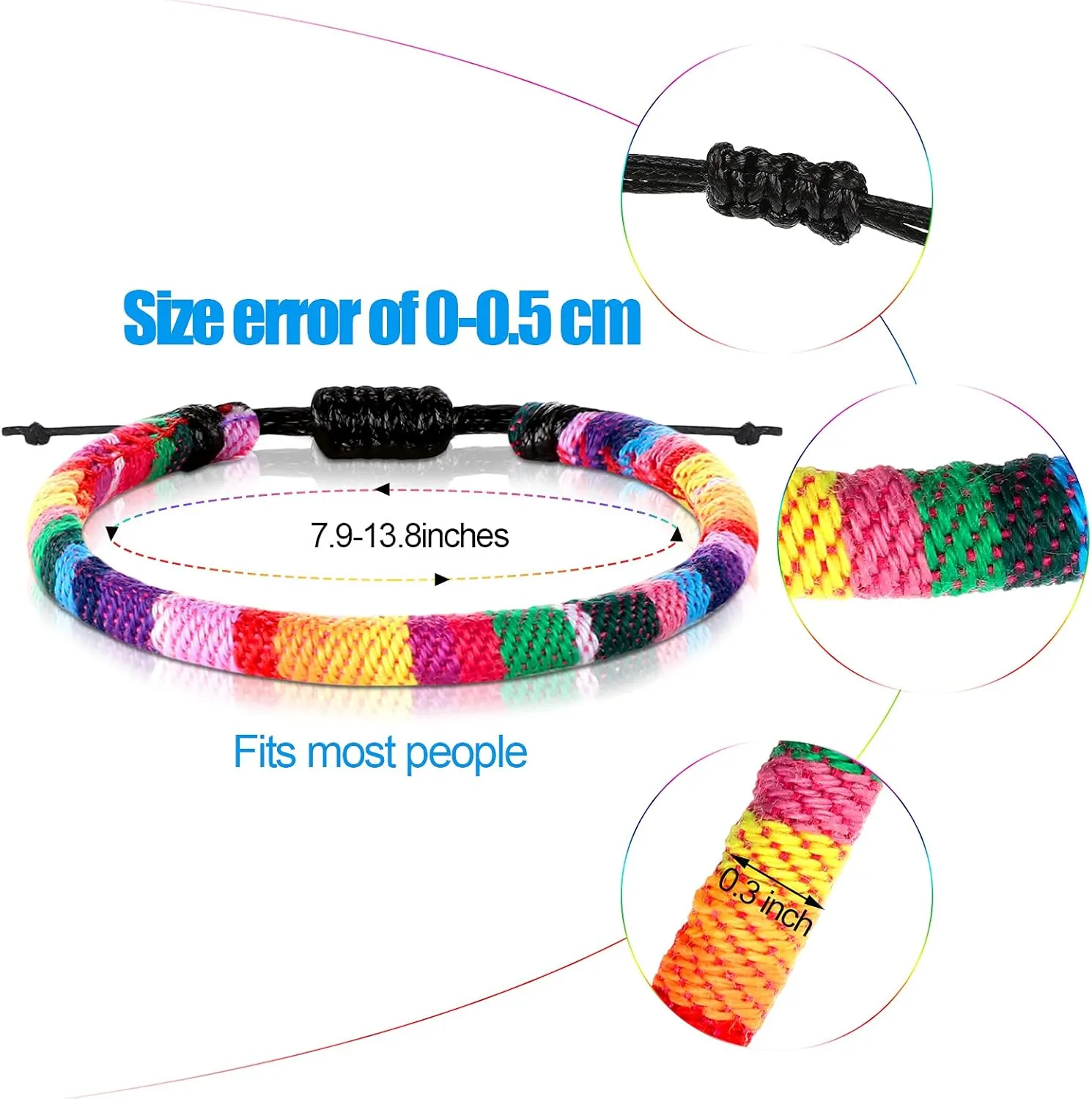Jadive 6 Pieces Bohemia Surfer Bracelet Woven Bracelets Ankle Bracelet Adjustable Braided Bangle for Women Christmas Gift