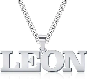 Jecivila Name Necklace Personalized for Men 18K Gold Plate Mens Custom Name Initial Number Necklace with Rope Figaro Curb Chain Personalized Jewelry Gifts for Dad Grandfather Boyfriend (16-24)