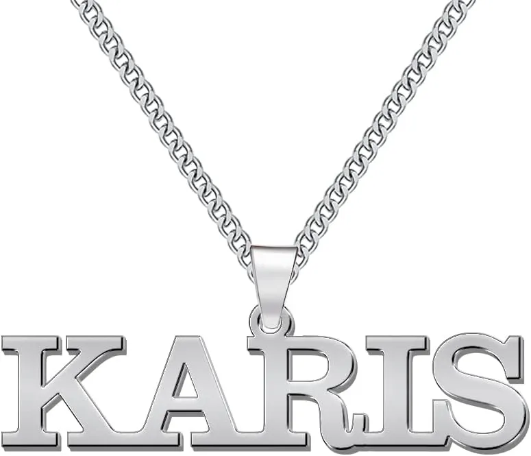 Jecivila Name Necklace Personalized for Men 18K Gold Plate Mens Custom Name Initial Number Necklace with Rope Figaro Curb Chain Personalized Jewelry Gifts for Dad Grandfather Boyfriend (16-24)
