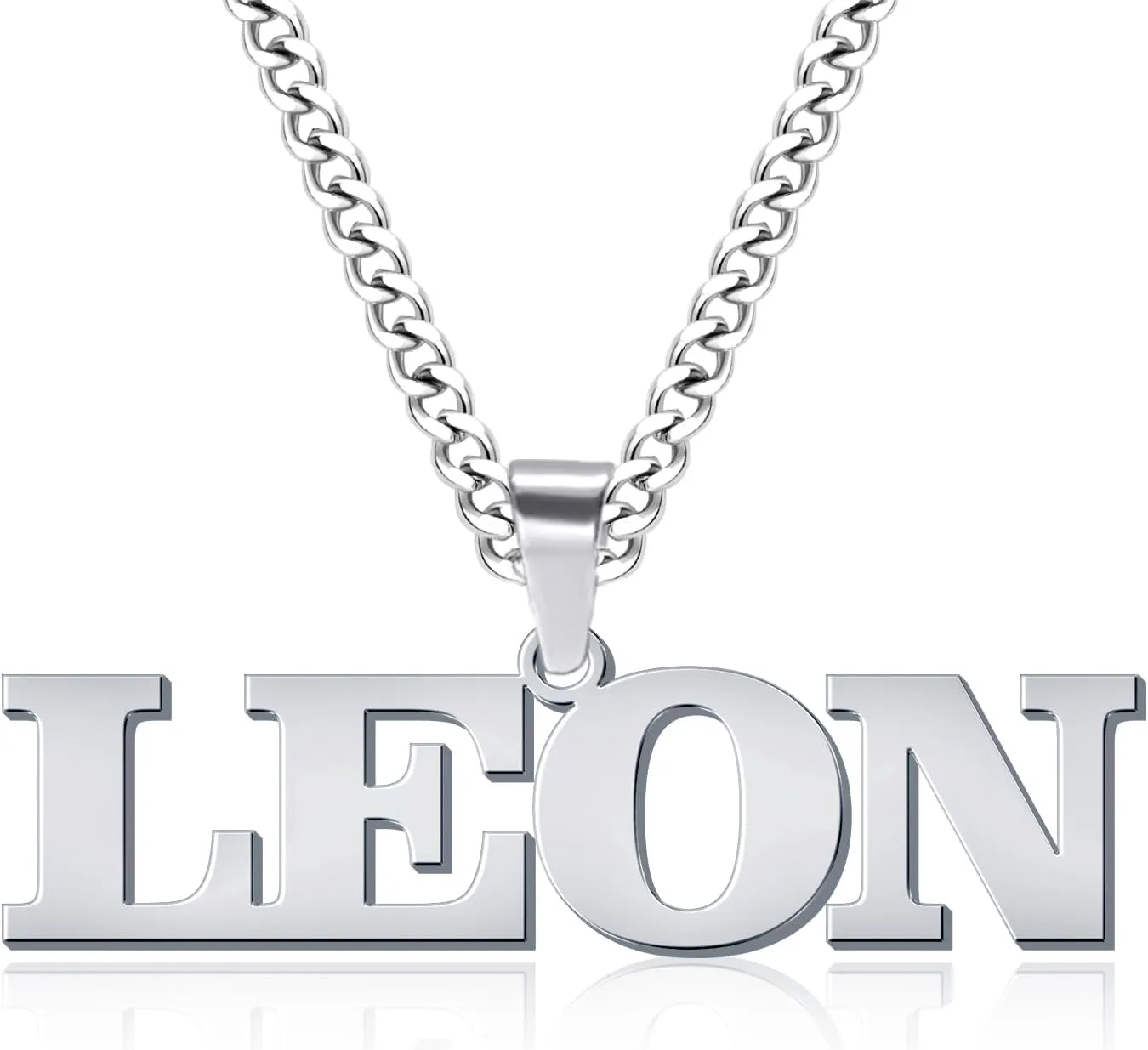 Jecivila Name Necklace Personalized for Men 18K Gold Plate Mens Custom Name Initial Number Necklace with Rope Figaro Curb Chain Personalized Jewelry Gifts for Dad Grandfather Boyfriend (16-24)