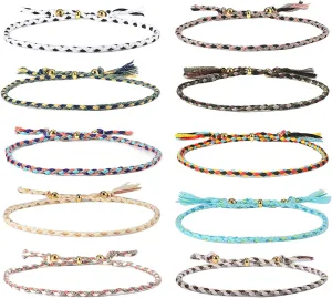 Jeka Handmade Wrap Friendship Braided Bracelet for Women Teen Girls Colorful Wrist Cord Adjustable Birthday Gifts-Party Favors