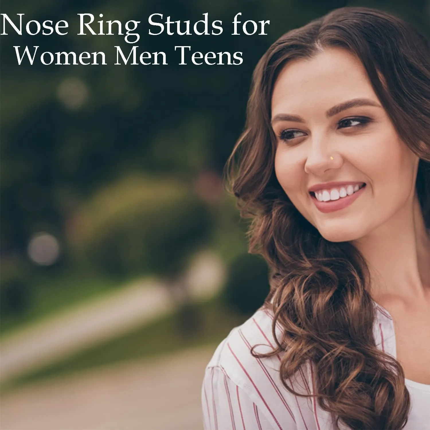 JewelryWeb - 14k Real Gold Simple Flat Circle Nose Stud - 20g nose ring - nose piercings - nose rings studs - hypoallergenic nose studs