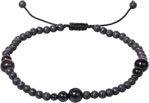 Jewever Lava Rock/Crystals and Gemstones Anklet Bracelet for Women Beach Foot Essential Oil Diffusers Cord Adjustable (8.5-10 Inches)