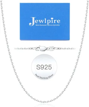 Jewlpire Italian 1.1mm 1.2mm Cable Chain 925 Sterling Silver Chain Necklace for Women, 14K Plated Gold Chain for Women Sturdy Women's Chain Necklaces, 14 16 18 20 22 24 Inch