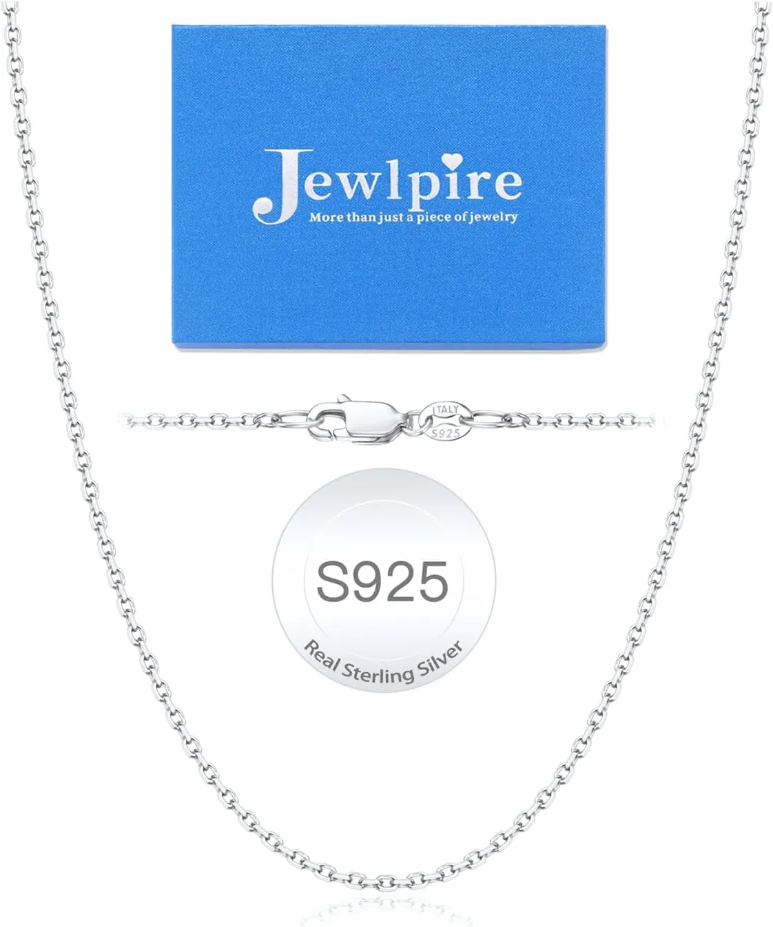 Jewlpire Italian 1.1mm 1.2mm Cable Chain 925 Sterling Silver Chain Necklace for Women, 14K Plated Gold Chain for Women Sturdy Women's Chain Necklaces, 14 16 18 20 22 24 Inch