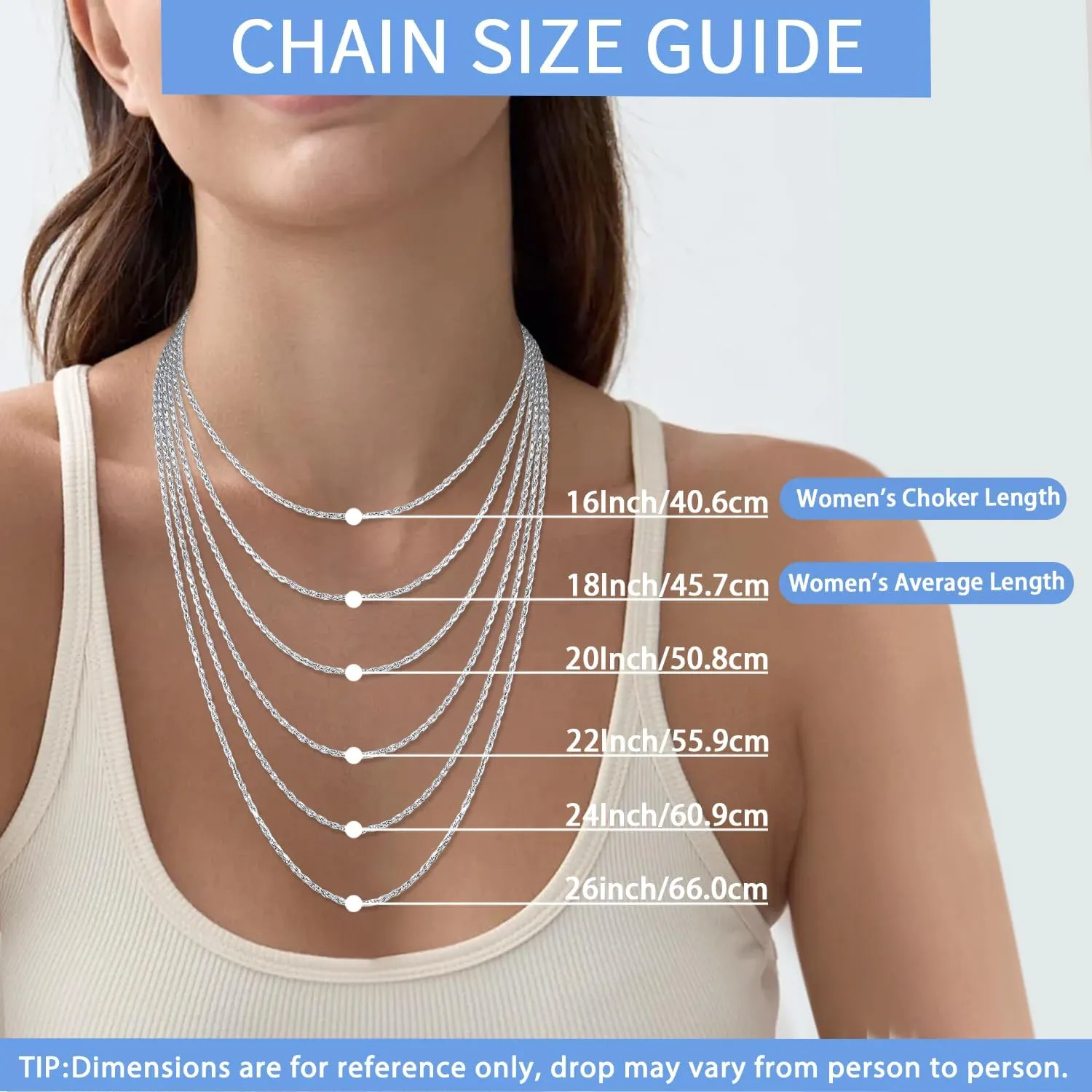 Jewlpire Italian 14K Real Gold Over 925 Sterling Silver Chain Necklace for Women Men, 1.5mm Rope Chain Dainty & Sturdy Women's Chain Necklaces 16 18 20 22 24 26 Inch