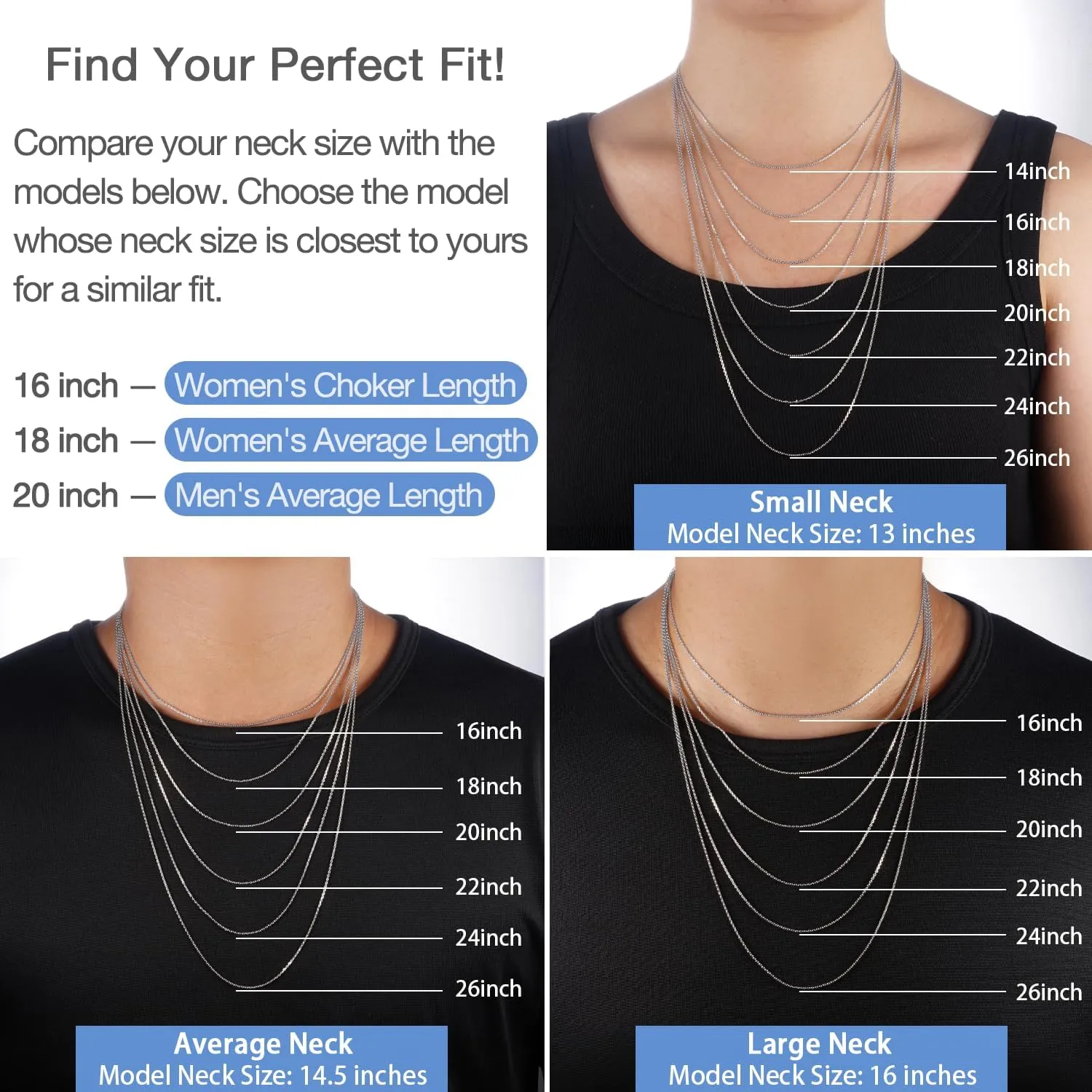 Jewlpire Italian 1mm 1.2mm Cable Chain 925 Sterling Silver Chain Necklace for Women, 14K Plated Gold Chain for Women Thin & Dainty & Sturdy Women's Chain Necklaces, 14 16 18 20 22 24 Inch