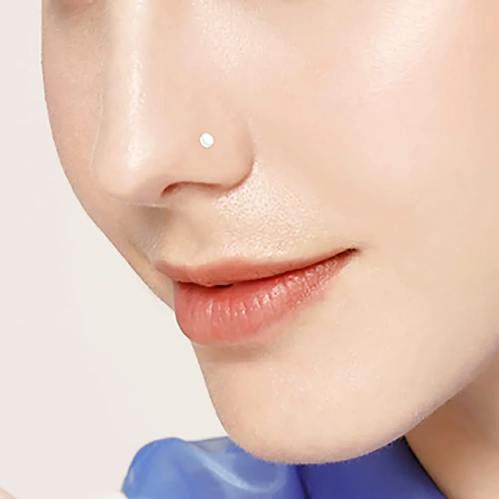 JFORYOU 18-20G Clear Acrylic Nose Ring Bioflex Stud Retainer Nose Piercing Body Jewelry for Men Women