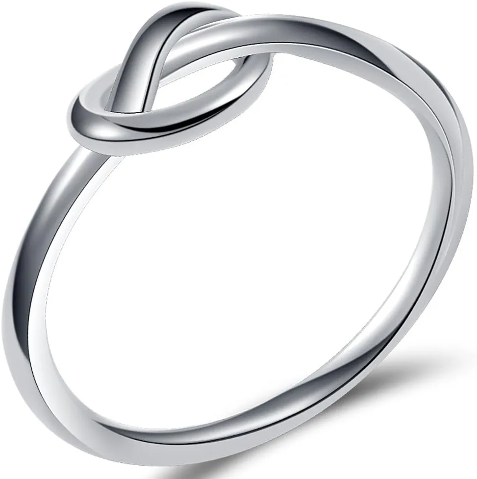 Jude Jewelers Size 3-13 Stainless Steel Simple Love Knot Celtic Promise Anniversary Statement Ring