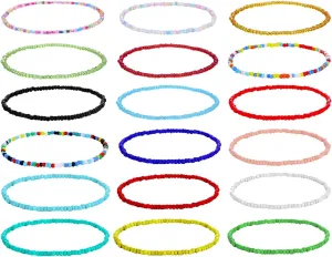 kelistom Boho Anklet for Women Teen Girls Handmade Elastic Beaded Ankle Bracelets for Women Summer Foot Jewelry