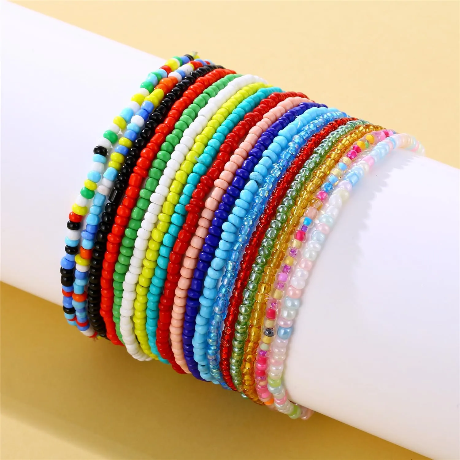 kelistom Boho Anklet for Women Teen Girls Handmade Elastic Beaded Ankle Bracelets for Women Summer Foot Jewelry