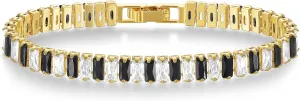 KELORIS PATH Tennis Bracelets for Women 14K Gold Plated/White Gold CZ Bracelet Classic Adjustable Jewelry Gift