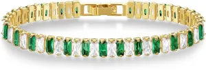 KELORIS PATH Tennis Bracelets for Women 14K Gold Plated/White Gold CZ Bracelet Classic Adjustable Jewelry Gift
