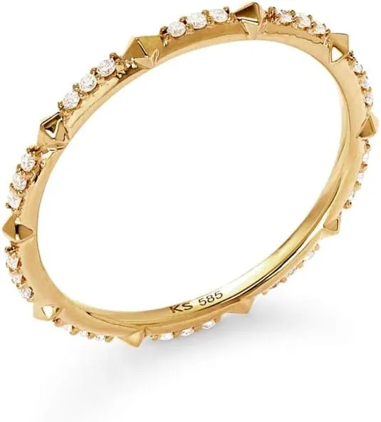 Kendra Scott White Diamond Astrid Ring in 14k Yellow Gold, Fine Jewelry for Women