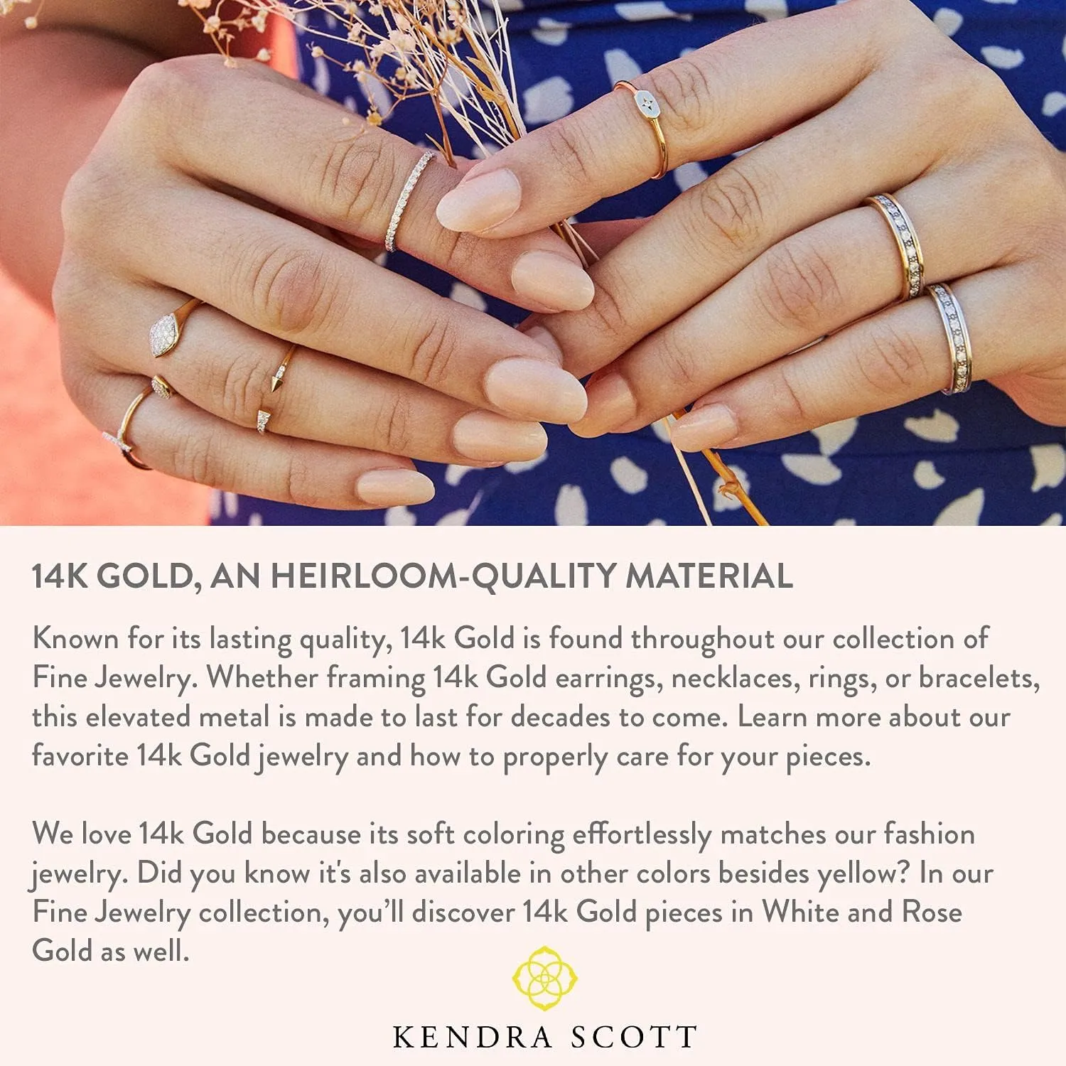 Kendra Scott White Diamond Astrid Ring in 14k Yellow Gold, Fine Jewelry for Women