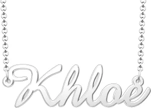 Khloe Name Necklace Personalized Sterling Silver Custom Name Necklace for Women
