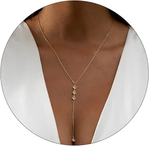 Kyerlyn 14K Gold Plated Zircon Y Lariat Necklaces Long Drop CZ Pendant Y Necklace for Women Dainty Diamond Chain Necklace Fashion Jewelry