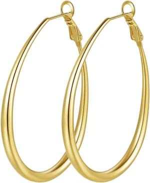 Large Silver Hoop Earrings for Women 925 Sterling Silver Hypoallergenic Gold Earring Lightweight Jewelry Gift