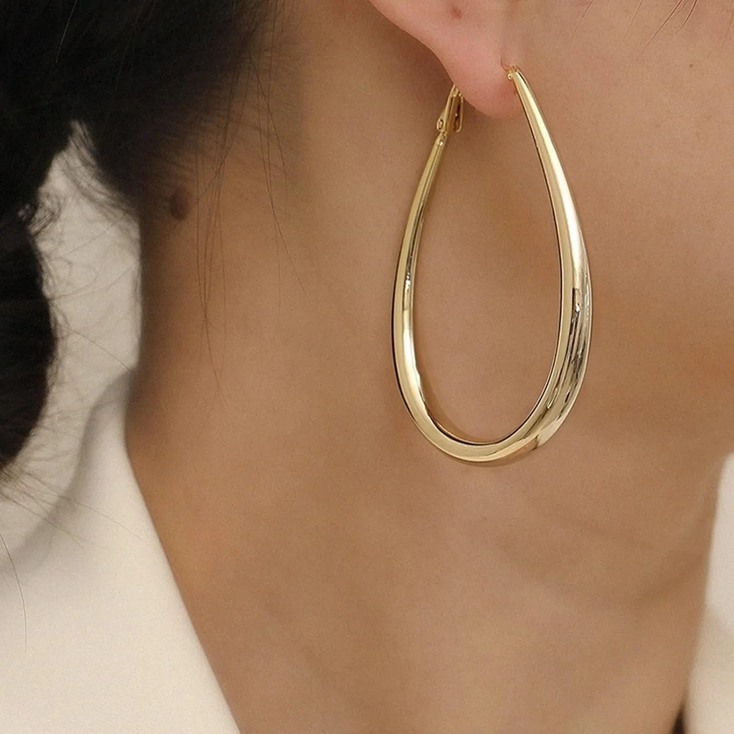 Large Silver Hoop Earrings for Women 925 Sterling Silver Hypoallergenic Gold Earring Lightweight Jewelry Gift