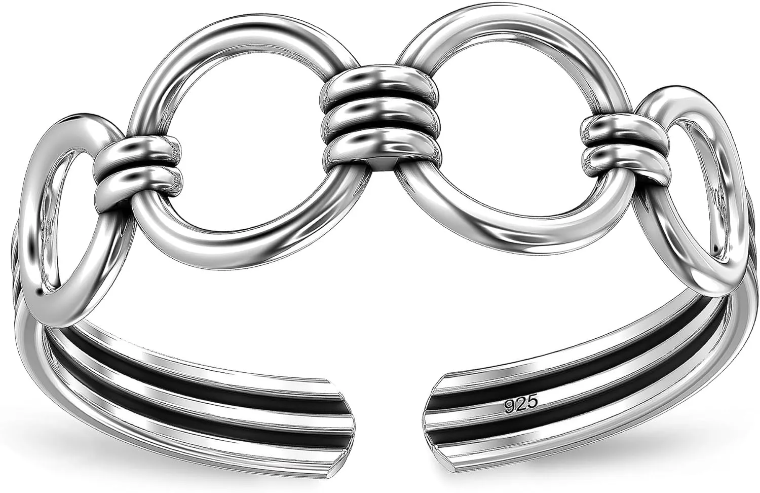 LeCalla 925 Sterling Silver Toe Ring for Women | Antique Simple Open Adjustable Toe-Ring | Minimalist Toe Rings for Gifting