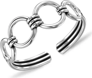 LeCalla 925 Sterling Silver Toe Ring for Women | Antique Simple Open Adjustable Toe-Ring | Minimalist Toe Rings for Gifting