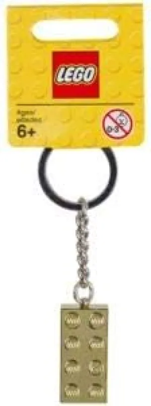 LEGO Classic 2 x 4 Brick Metallic Gold Keychain 850808