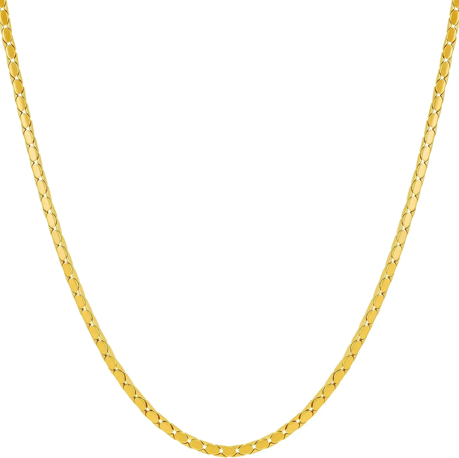 LIFETIME JEWELRY 1.7mm Snake Chain Necklace for Women and Men 24k Gold Plated