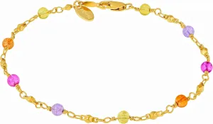 LIFETIME JEWELRY Womens Gold Anklet Colorful 24k Gold Plated Ankle Bracelet for men & women