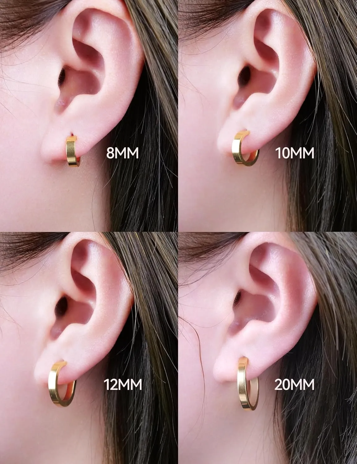 Limerencia G23 Pure Titanium Hypoallergenic Hoop Earrings for Women Sensitive Ears
