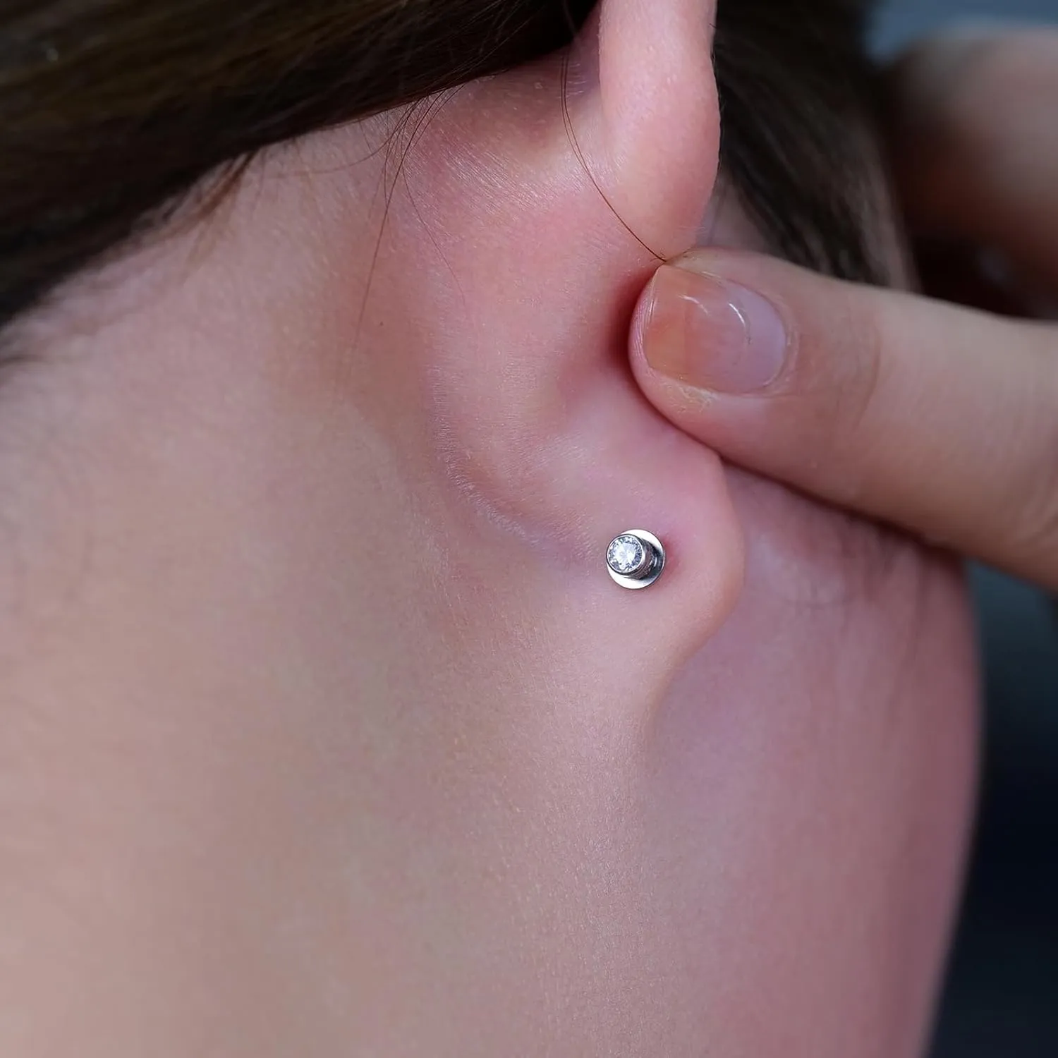 limerencia Hypoallergenic G23 Implant Grade Titanium Screw Back Earrings Tragus 20G Helix F136 Piercing Post for Sensitive Ears Cartilage