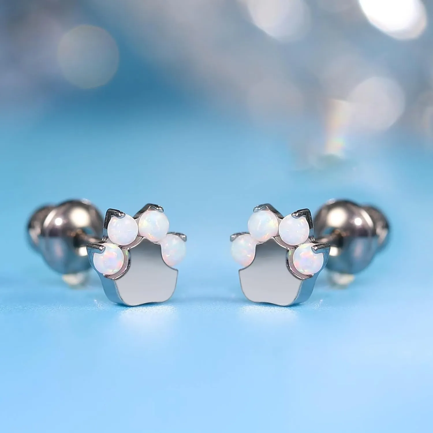 limerencia Hypoallergenic G23 Implant Grade Titanium Screw Back Earrings Tragus 20G Helix F136 Piercing Post for Sensitive Ears Cartilage