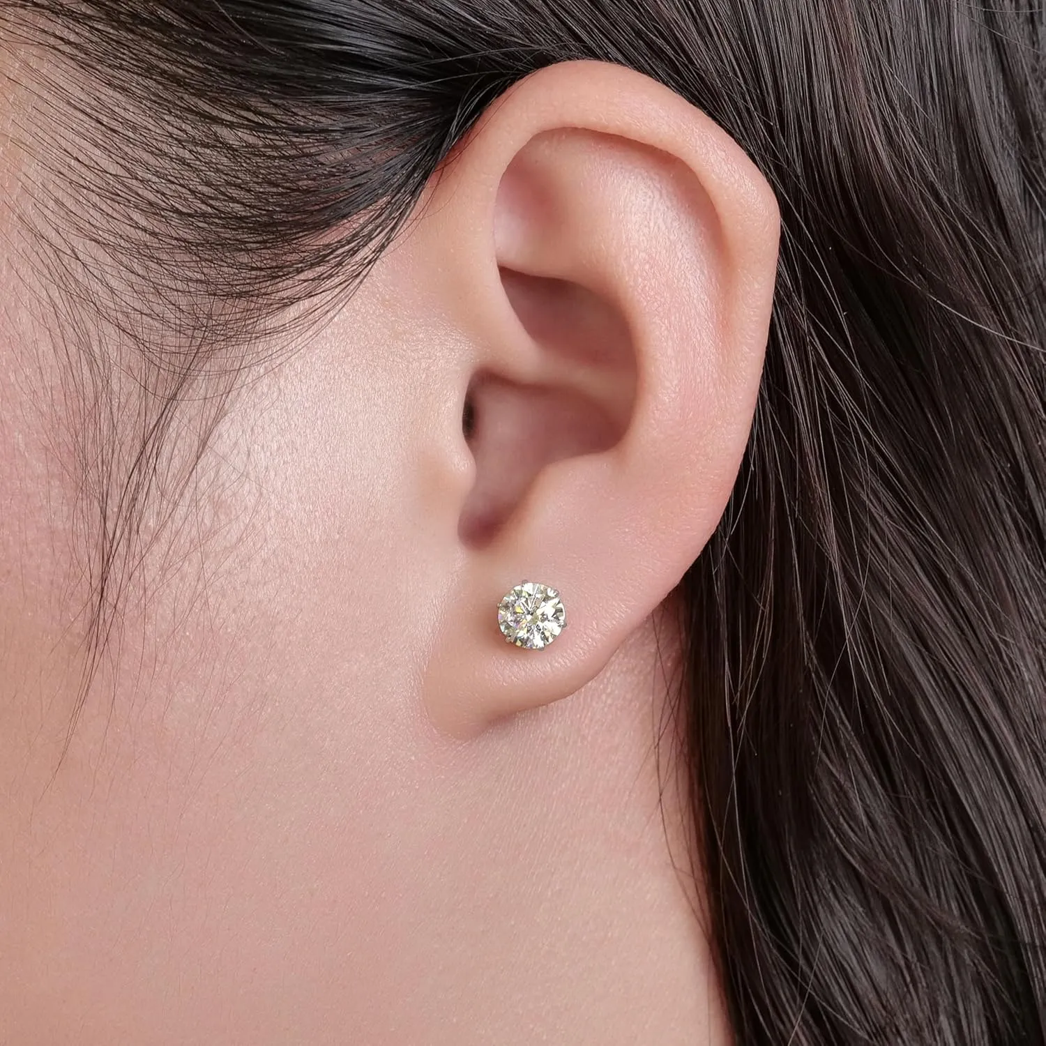 limerencia Pure Titanium CZ Stud Earrings Hypoallergenic F136 Implant Grade Earrings with 5A Simulated Diamonds Stud Earrings for Sensitive Ears
