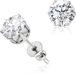 limerencia Pure Titanium CZ Stud Earrings Hypoallergenic F136 Implant Grade Earrings with 5A Simulated Diamonds Stud Earrings for Sensitive Ears
