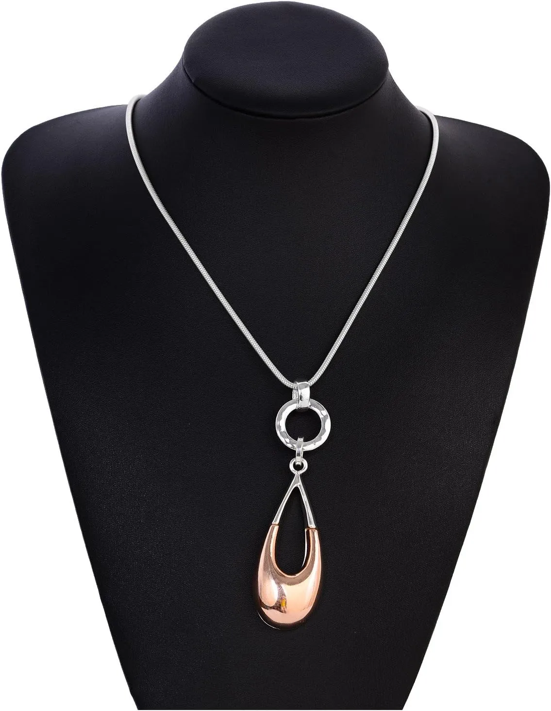 Long Necklaces for Women Waterdrop Pendant Sweater Layered Y Statement Bohemian Silver Chain Necklace with Gifts Box Jewelry