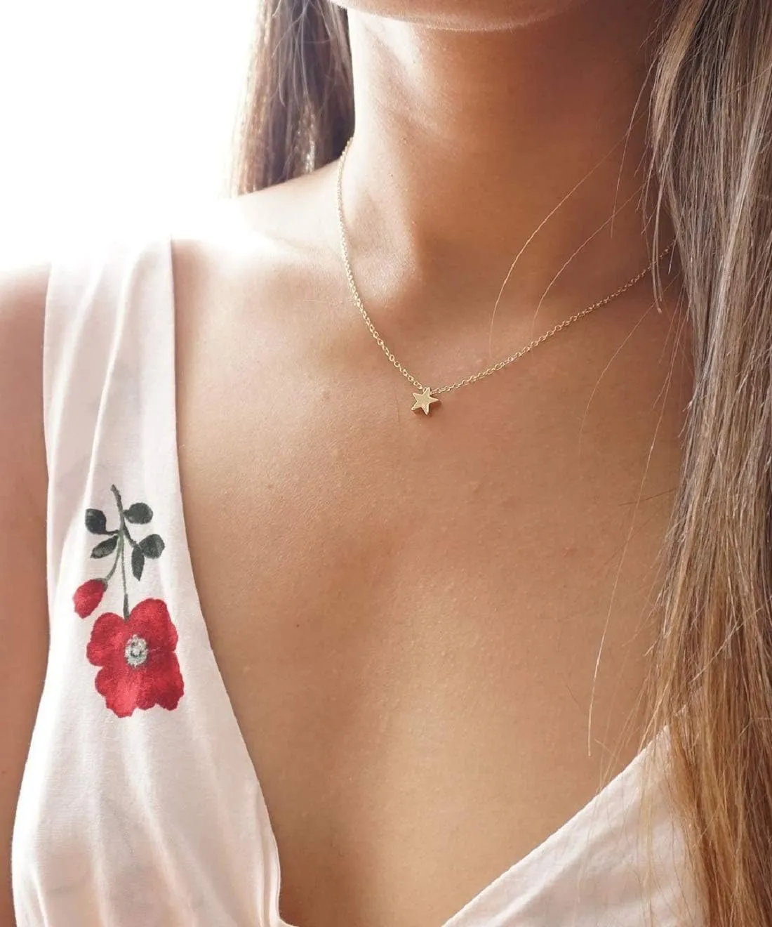 LOYATA Moon Pendant Necklace - 14K Gold Plated Coin Pendant with Crescent, Full Moon and Open Circle Designs for Women