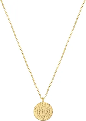 LOYATA Moon Pendant Necklace - 14K Gold Plated Coin Pendant with Crescent, Full Moon and Open Circle Designs for Women
