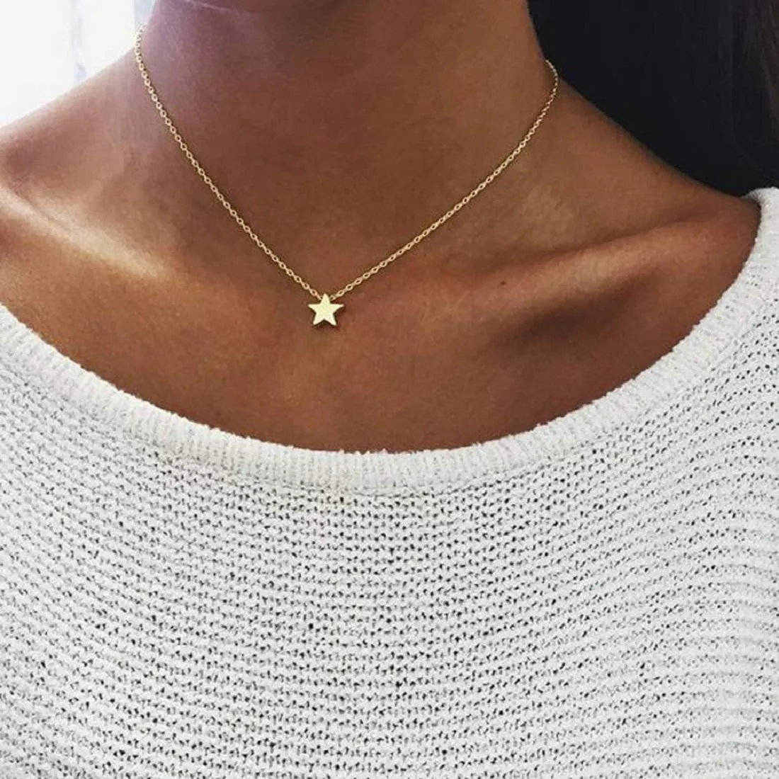 LOYATA Moon Pendant Necklace - 14K Gold Plated Coin Pendant with Crescent, Full Moon and Open Circle Designs for Women
