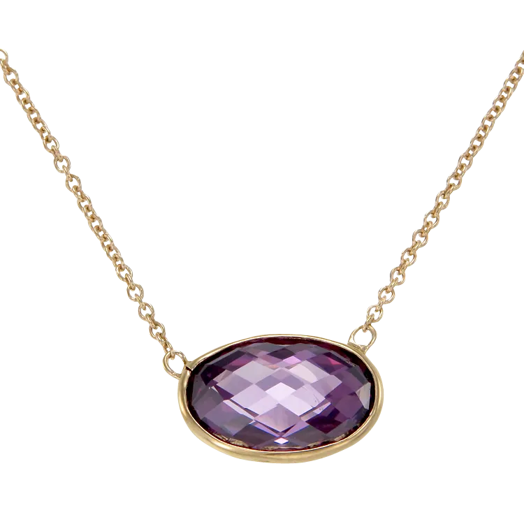 Lustrous Sparkling Amethyst 18K Gold Vermeil Pendant